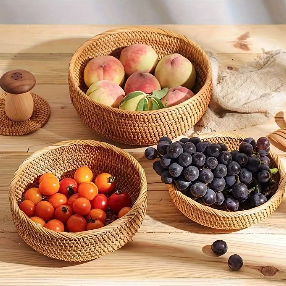 Set of Handwoven Wicker Baskets
