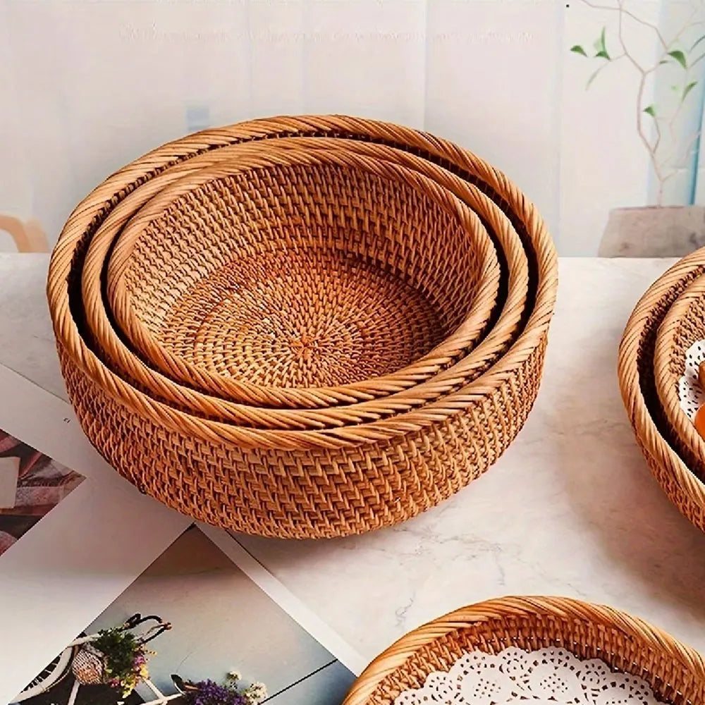 Set of Handwoven Wicker Baskets