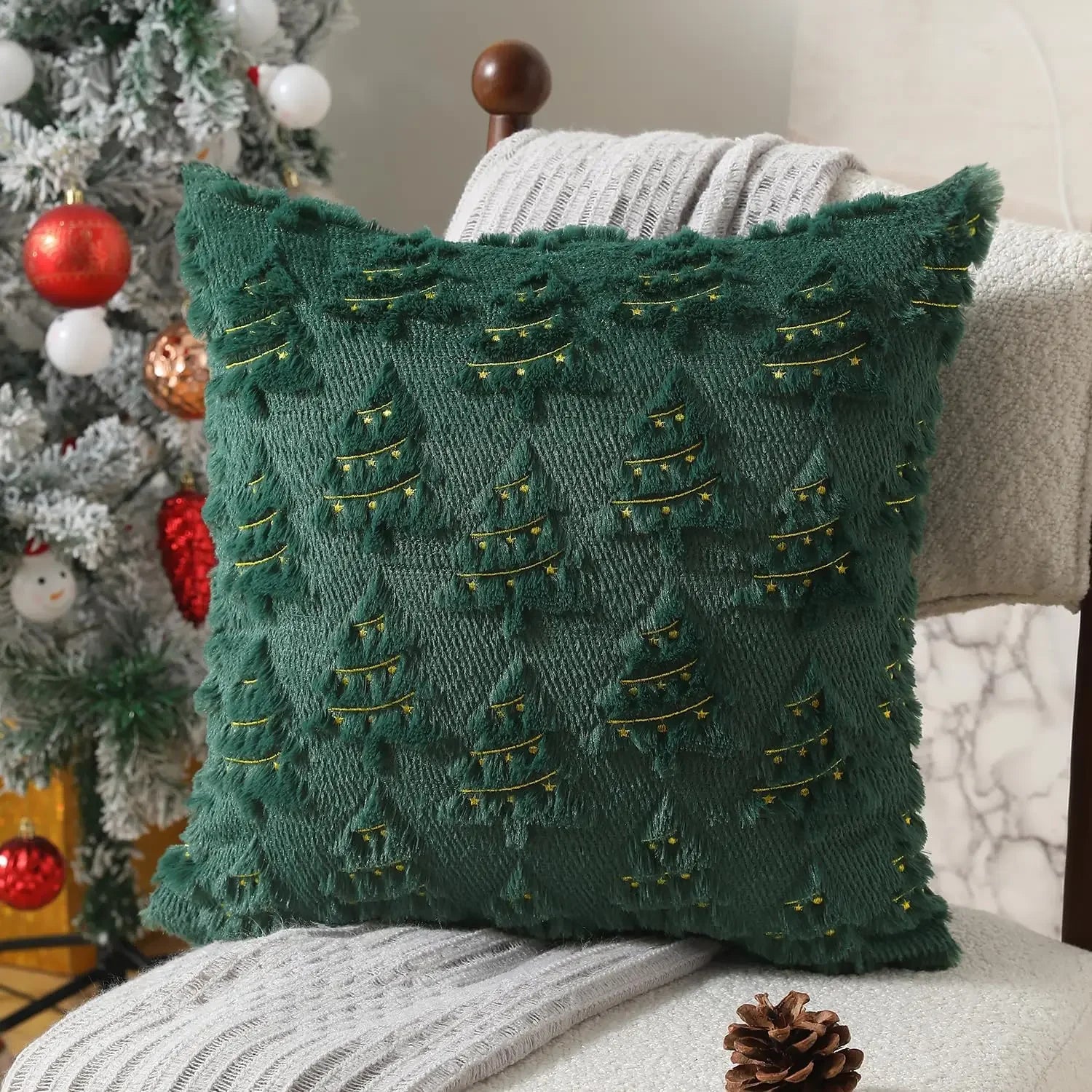 Corduroy Throw Pillow Cover – Boho Windmill Texture | 45x45cm (Cover Only)