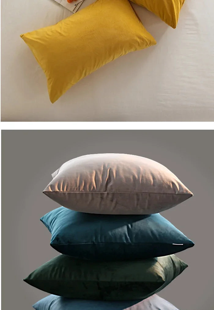 Madeline Velvet Throw Pillow Cover – Nordic Plaid Design | 30x50cm (Cover Only)