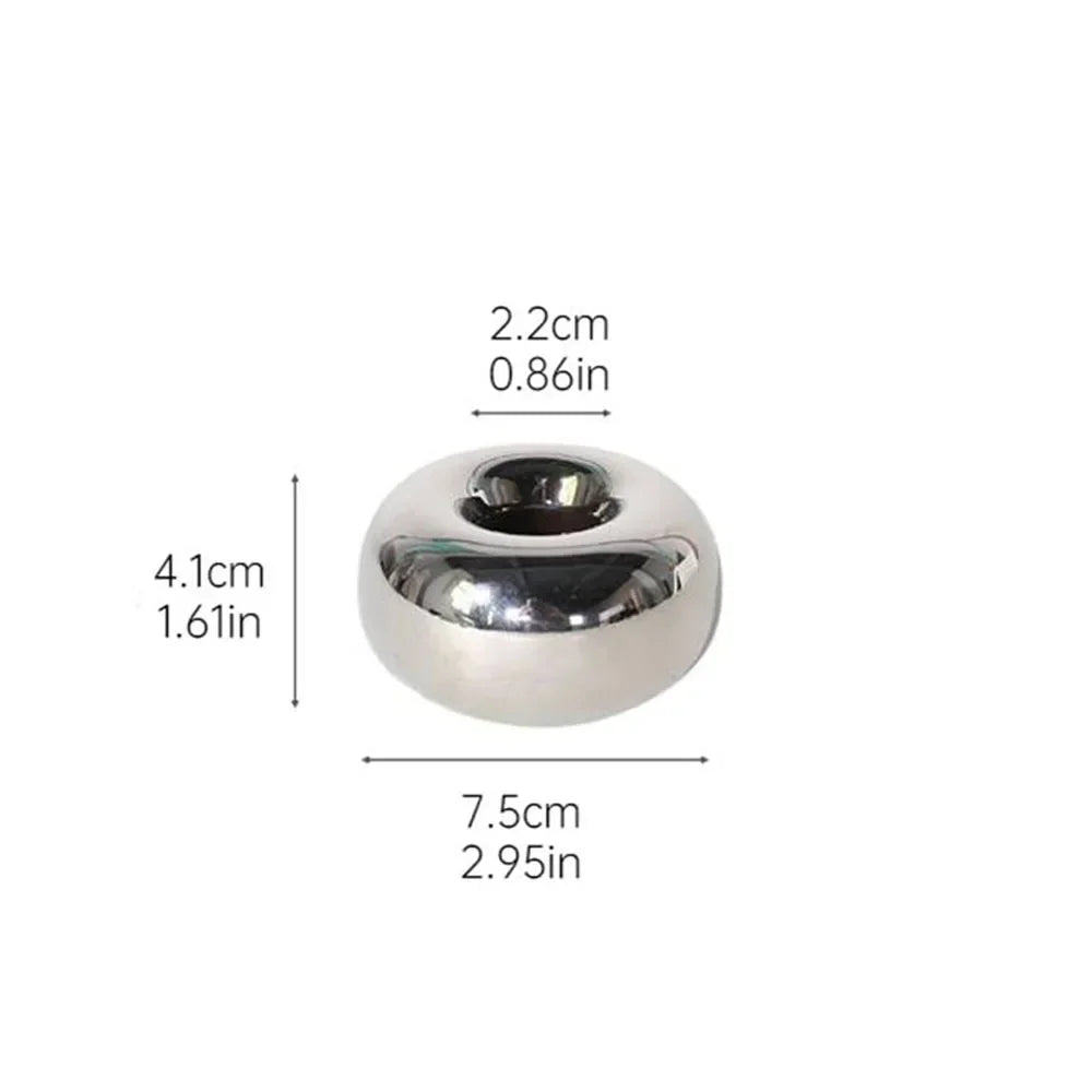 Silver Electroplated Ceramic Candle Holder – Modern Luxury Home Decor