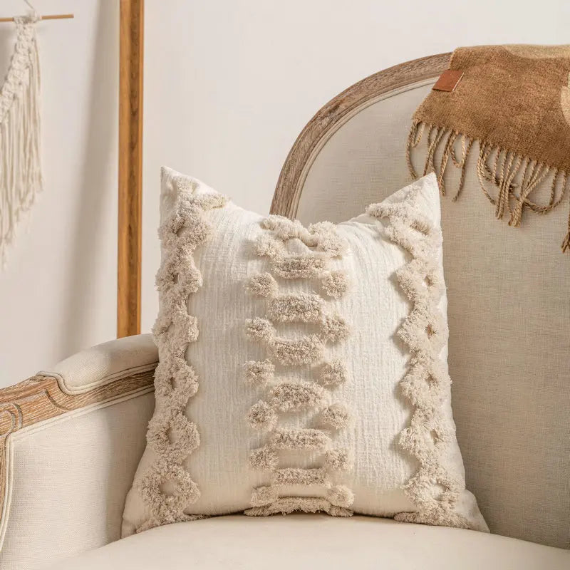 Bohemian Jacquard Striped Cushion Cover – 45x45cm (Cover Only)
