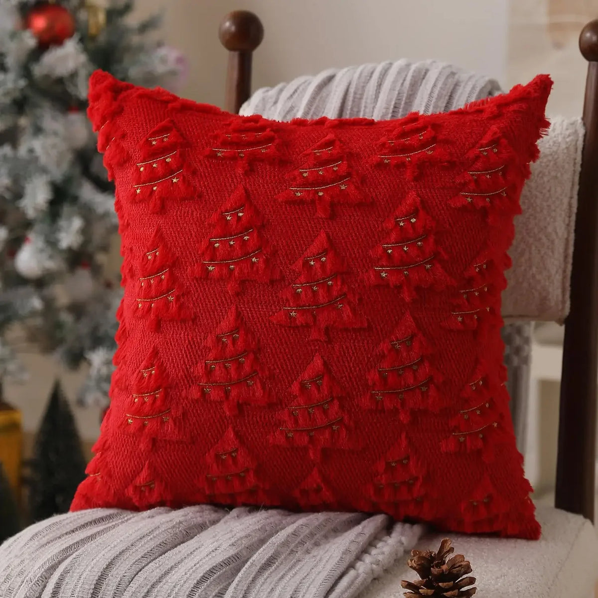 Corduroy Throw Pillow Cover – Boho Windmill Texture | 45x45cm (Cover Only)