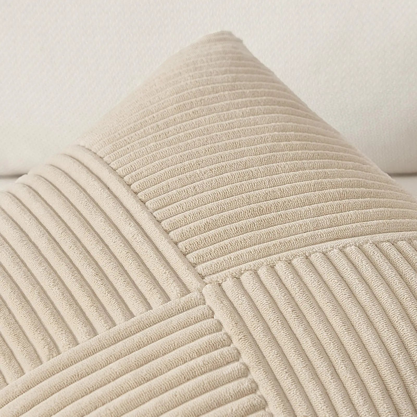 Corduroy Throw Pillow Cover – Boho Windmill Texture | 45x45cm (Cover Only)