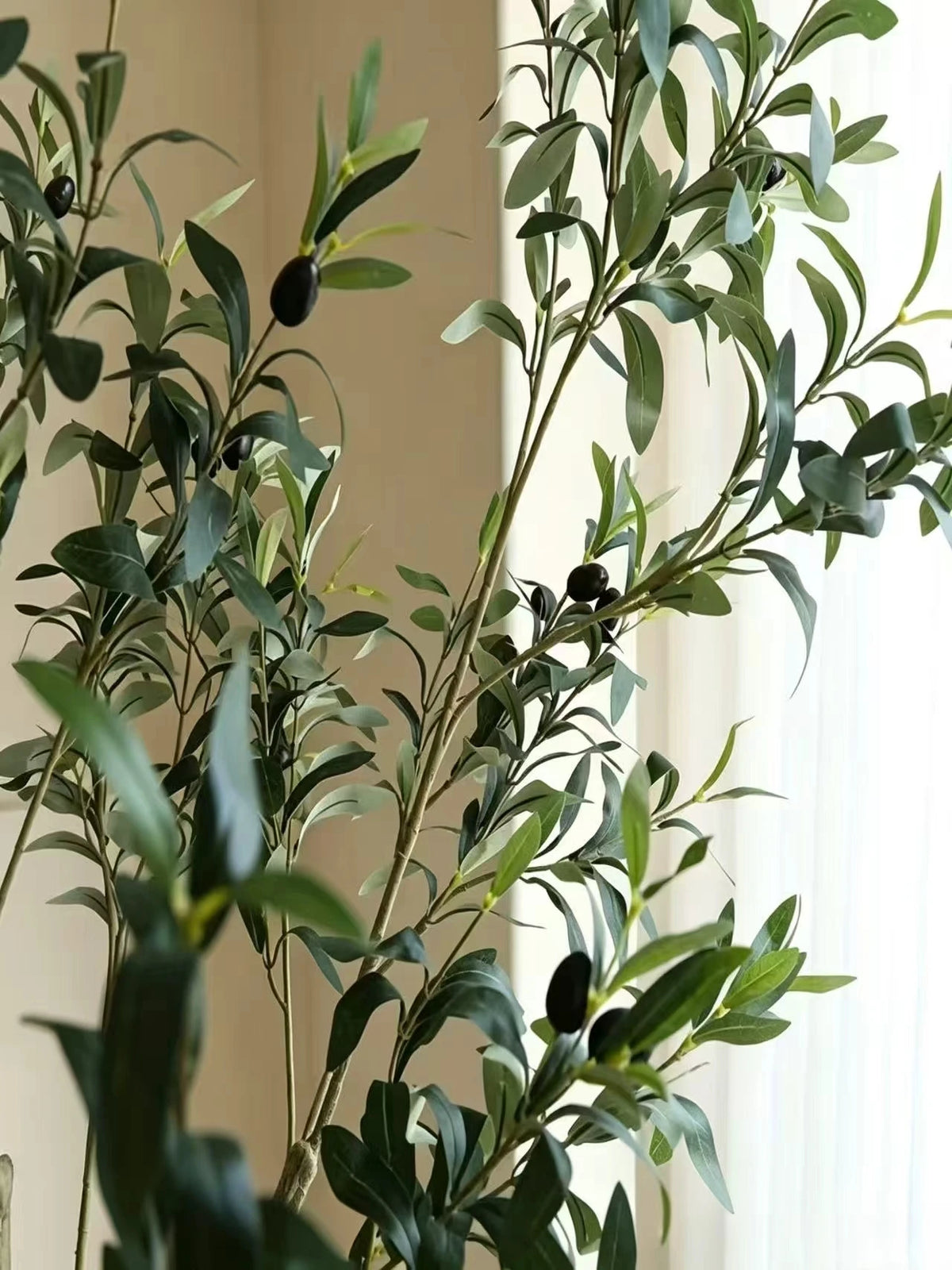 Sophie's Faux Olive Tree with Realistic Fruit – Detachable Indoor Floor Plant Decor
