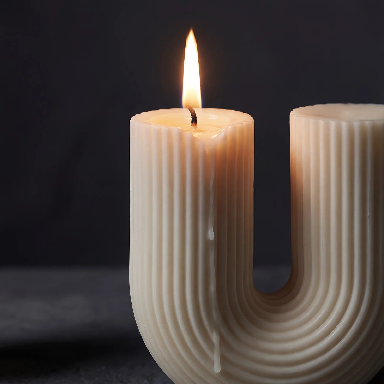 Minimalist Sculptural Pillar Candles – Set of 2 | Unscented Soy Wax