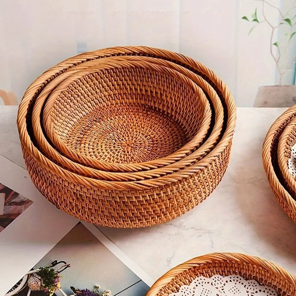 Set of Handwoven Wicker Baskets