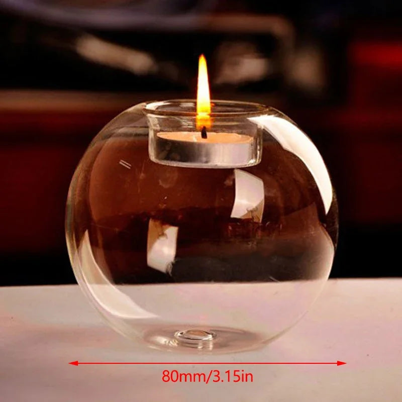 Round Clear Glass Tealight Candle Holder – Minimalist European Style