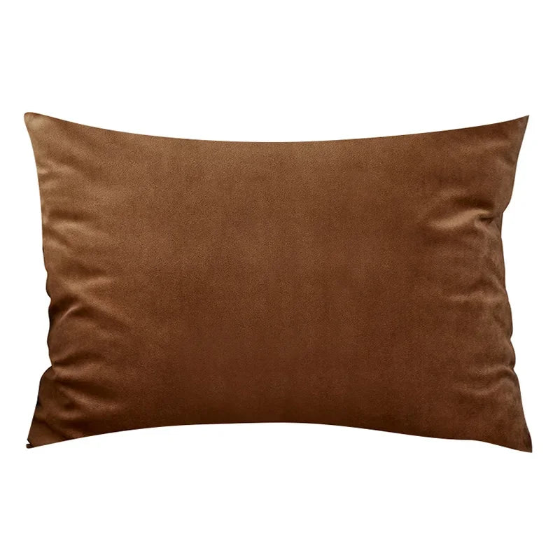 Madeline Velvet Throw Pillow Cover – Nordic Plaid Design | 30x50cm (Cover Only)