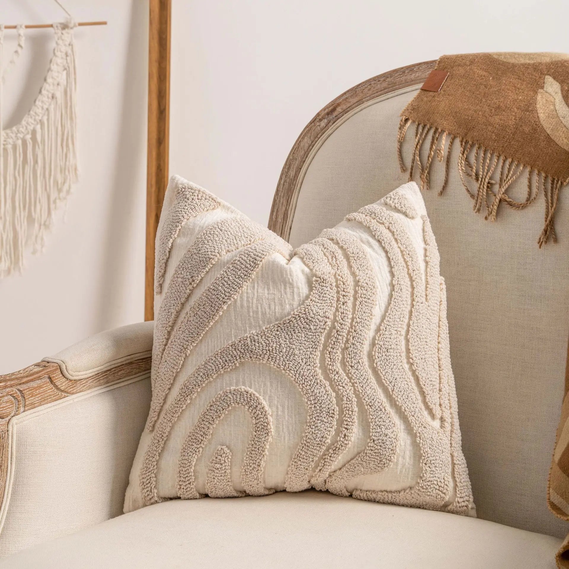 Bohemian Jacquard Striped Cushion Cover – 45x45cm (Cover Only)