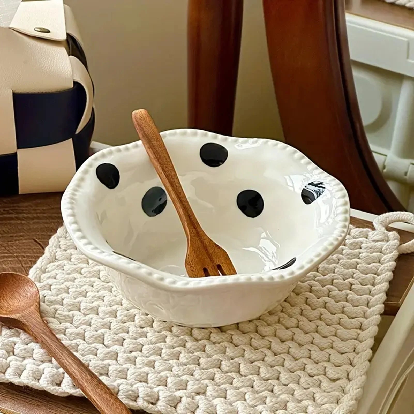 Charlotte's Ceramic Polka Dot Handmade Bowl