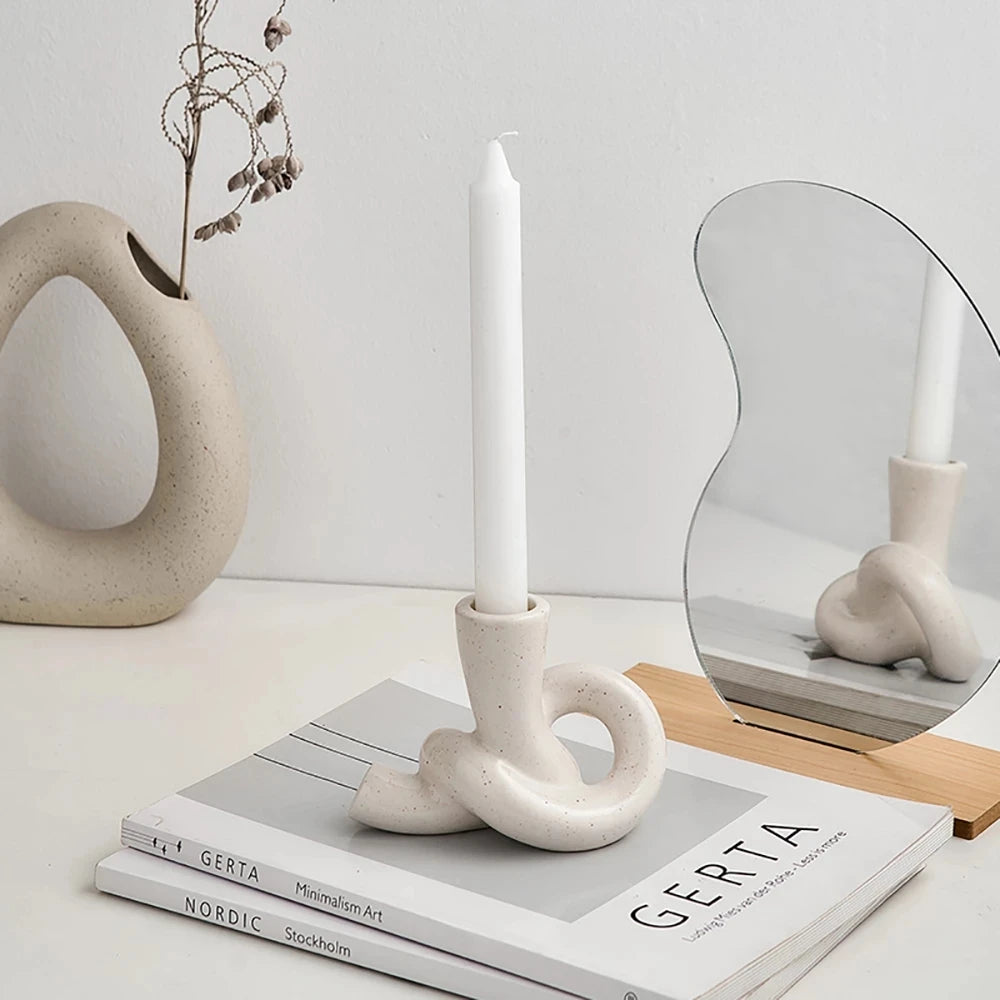 The Petra Ceramic Candlestick Holder